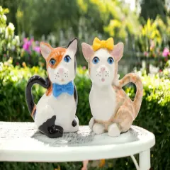 Hand Painted Ceramic Cats Salt And Pepper Shakers, Home D&eacute;cor, Gift for Her, Gift for Mom, Kitchen D&eacute;cor, Cat Lovers Gift, Pet Loss Gift