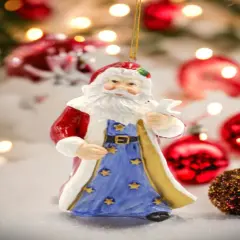 Ceramic Christmas Santa with Dove Ornament, Home D&eacute;cor, Gift for Her, Gift for Mom, Kitchen D&eacute;cor, Christmas D&eacute;cor