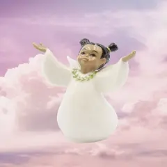 Ceramic African American Guardian Angel, Home D&eacute;cor, Religious D&eacute;cor, Religious Gift, Church D&eacute;cor, Baptism Gift