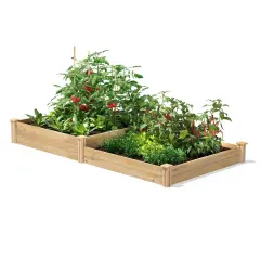 4x8 Cedar Wood 2-Tier Raised Bed for Veggies Herbs and Flowers