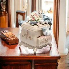 Ceramic Kittens With Dresser Music Box, Home D&eacute;cor, Gift for Her, Gift for Mom, Kitchen D&eacute;cor, Cat Lovers Gift, Pet Loss Gift