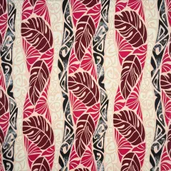 1 Yard Monstera Tribal Print Polyester Glitter Fabric 60 Inch Width Pink
