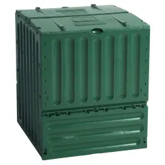 Green Recycled Plastic 110 Gallon Compost Bin with Dual Lids and Easy-Lock Assembly