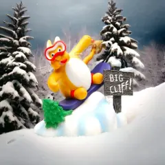 Snowboarding Cat Figurine, Home D&eacute;cor, Gift for Kid, Kids' Room Decor, Cat Lovers Gift, Pet Loss Gift