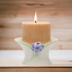 Ceramic Hyacinth Flower Candle Holder, Home D&eacute;cor, Gift for Her, Gift for Mom, Nature Lover Gift, Vintage Decor, Wedding Table Decor