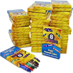 4E's Novelty 48 Boxes of 8 Packs Bulk Crayons for Kids,Non-Toxic Crayons Bulk Classpack Colors for Kids, Ideal School Supplies for Teachers & Students