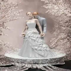 Hand Crafted Ceramic Groom Kissing Bride Wedding Figurine, Wedding D&eacute;cor, Wedding Gift, Wedding Favor, Anniversary D&eacute;cor, Anniversary Gift