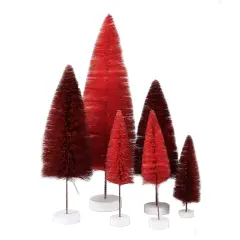 Cody Foster 15.0 Inch Red Rainbow Trees Christmas Decorative Tree Set , Christmas Decor Putz Village