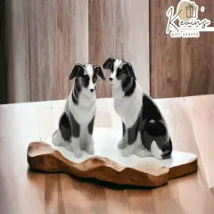 Ceramic Black and White Border Collie Dog Salt & Pepper Shakers, Home D&eacute;cor, Gift for Her, Gift for Mom, Kitchen D&eacute;cor, Dog Lover Gift