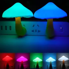 2 Pack LED Night Light Plug in Lamp 7-Color Changing