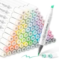 Ohuhu Honolulu 48/96 Pastel Colors Markers Alcohol Based - Brush & Chisel Dual Tips - Sweetness & Blossoming Color Sets