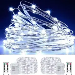 LED Fairy String Lights Battery Operated,2 Pack 33ft
