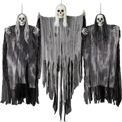 3 Pack Hanging Halloween Skeleton Ghosts Decorations Outdoor