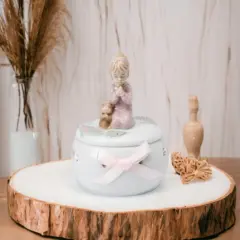 Ceramic Girl Praying Box, Religious D&eacute;cor, Religious Gift, Church D&eacute;cor, Church Gift, Baptism Gift