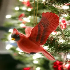 Ceramic Cardinal Bird Ornament, Home D&eacute;cor, Gift for Her, Gift for Mom, Kitchen D&eacute;cor, Birdwatcher Gift, Vintage Decor