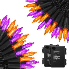 2 Set - Mini String Light for Halloween (Orange&Purple)