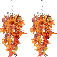 2 pcs Artificial Hanging Maple Leaves Plants