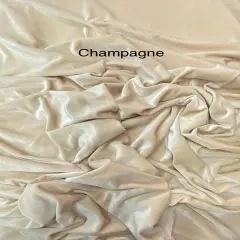 1 Yard Champagne Luxe Stretch Velvet Textile Silky Soft Flowing Fabric for Evening Wear, Cosplay & Tailored Apparel 58''/60" Wide
