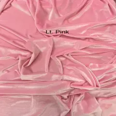 1 Yard Pink Stretch Velvet Fabric with Silky Finish and Weighted Drape for Sewing or Crafts 58/60 Inches Wide