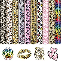 10 Sheets 12 X 10 Inches Cheetah Heat Transfer Vinyl-Leopard HTV Heat Transfer Vinyl