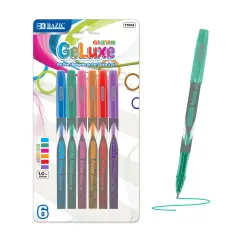 BAZIC GeLuxe 6 Glitter Color Gel Roller Pen