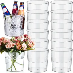 12 Pcs Plastic Ice Bucket - 6L Large