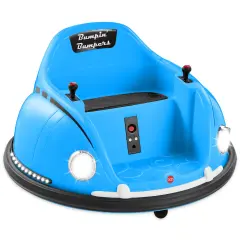 Best Choice Products 6V Kids Ride On Bumper Car Toy w/ Remote Control, Harness, Lights, 360 Degree Spin Light Blue