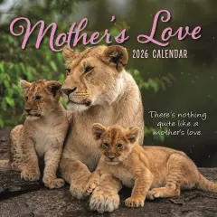 The Gifted Stationary 2026 Square Wall Calendar, Mother's Love, 16-Month Animals Theme Hanging Calendar with 180 Reminder Stickers, Month Planner for Home, or Creative Spaces, 12x12 In Multicolor