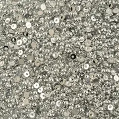 Crystal Lane DIY SS12(3mm) Plastic Pearl Flatback Rhinestones, 1850pcs Metallic Silver