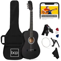 Best Choice Products 38in Beginner Acoustic Guitar Starter Kit w/ Gig Bag, Strap, Strings Black