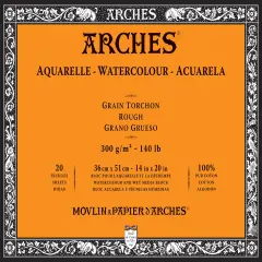 Arches Aquarelle Rough Watercolor Block 14"X20"- 140lb, 20 Sheets