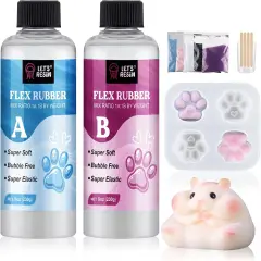 LET'S RESIN Liquid Silicone for Squishy Maker, Super Soft Silicone Rubber Making Kits 1:1 AB Ratio Mix for Taba Squishy, Molding Cat's Paw, DIY Decompression Gift