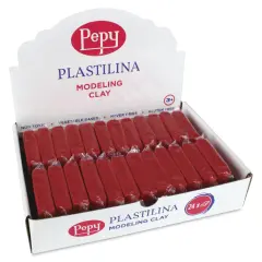 Pepy Plastilina Modeling Clay - Red, 1.4 oz, Pkg of 24