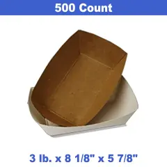 Food Trays 3 lb. 8 1/8 '' 5 7/8 ''