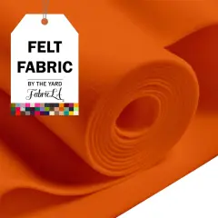 FabricLA Craft Felt Fabric - 72" Inch Wide & 1.6mm Thick Non-Stiff Felt Fabric by The Yard - Use This Soft Felt Roll for Crafts - Felt Material Pack - Light Orange Felt, Half Yard