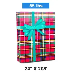Plaid Christmas Wrapping Paper Tartan 24 ''x 208 '