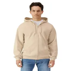 Gildan&reg; Softstyle Fleece Full Zip Hooded Sweatshirt SAND