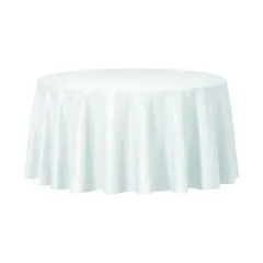 Clear Round Disposable Plastic Tablecloths - 84" (96 Tablecloths)