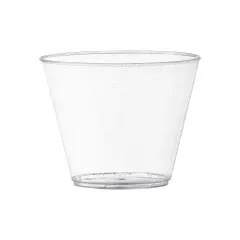 Clear with Silver Glitter Round Disposable Plastic Party Cups - 9 oz. (240 Cups)