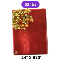 Red Watercolor Embossed Metallic Wrapping Paper 24" x 833" Jumbo Roll