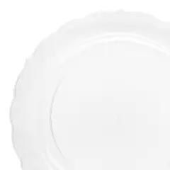Clear Vintage Round Disposable Plastic Dinner Plates - 10" (120 Plates)