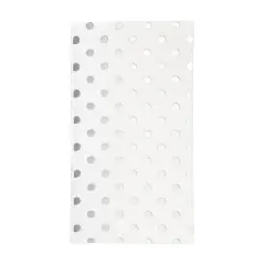 Durable White with Silver Dots Paper Dinner Napkins (600 Napkins)