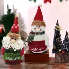 Kitcheniva Christmas Wish List Paper Holder Snowman Miniatures 2 Pcs