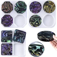 LET'S RESIN Upgraded Deeper & Larger Coaster Resin Molds, 12 Cavities Epoxy Resin Molds with 3 Pcs Round Square Hexagon Shapes, Coaster Molds for Epoxy Resin, Cups Mats, DIY Craft, Bar Coaster