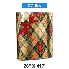 Plaid Christmas Wrapping Paper Traditional Gold Plaid 26 ''x417 ' T Gold Plaid