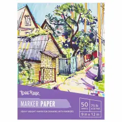 Brea Reese: Marker Paper Pad 50 Sheets - 9x12" - 75lb, Acid-Free, Durable & Smooth Surface, Perfect for Blending Markers, Adult Art Supplies