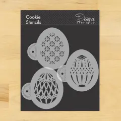 Faberge Easter Egg Cookie Stencils | C865 by Designer Stencils | Cookie Decorating Tools | Baking Stencils for Royal Icing, Airbrush, Dusting Powder | Reusable Plastic Food Grade Stencil for Cookies | Easy to Use & Clean Cookie Stencil