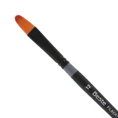 Creative Mark Beste Golden Taklon Filbert, #0 Artist Paint Brush, Professional Watercolor Brushes, For Acrylic Painting, Short Handle, Sharp Edges, Hand-Tied & Shaped
