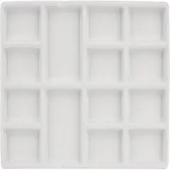 8 Inch 14 Wells Artist Ceramic Paint Palette, Rectangle Ceramic Watercolor Painting Mixing Tray for Watercolor Gouache Acrylic Oil Painting