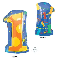 Number 1 Confetti Dots 20 Inch Foil Mylar Balloon